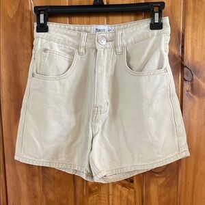 Princess Polly Cream High Waist denim Jean Shorts 2